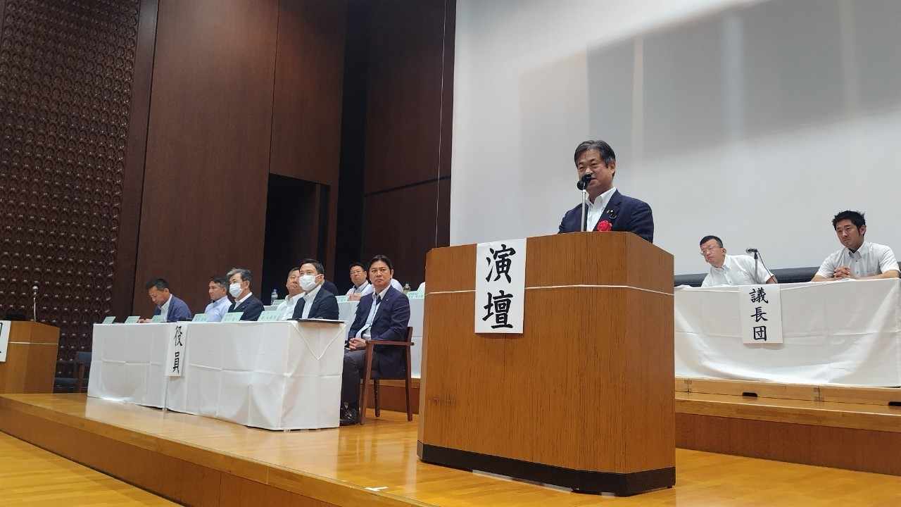 九州電力総連大会で挨拶