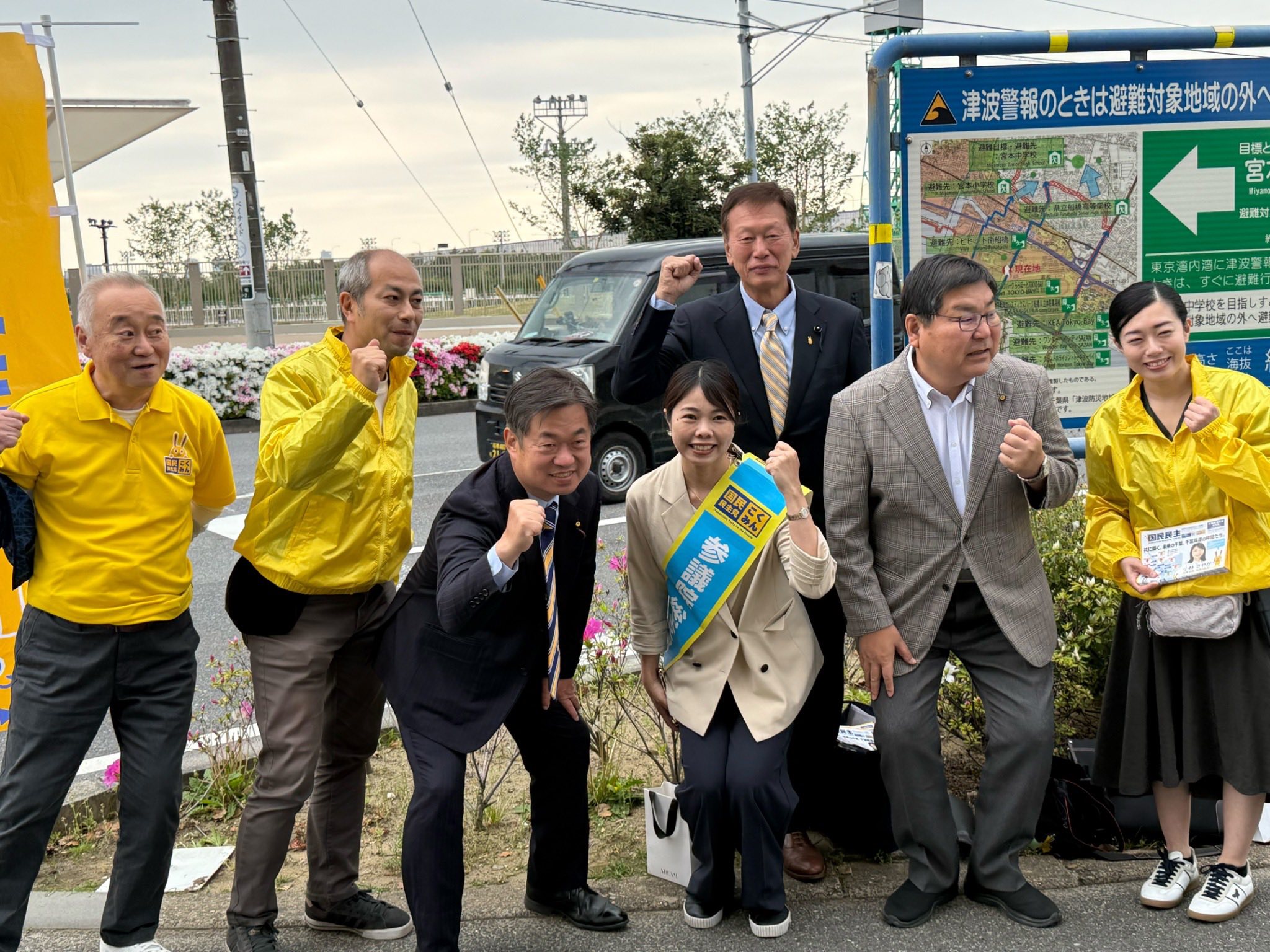 千葉中央メーデーに参加。小林さやかさんと街頭活動