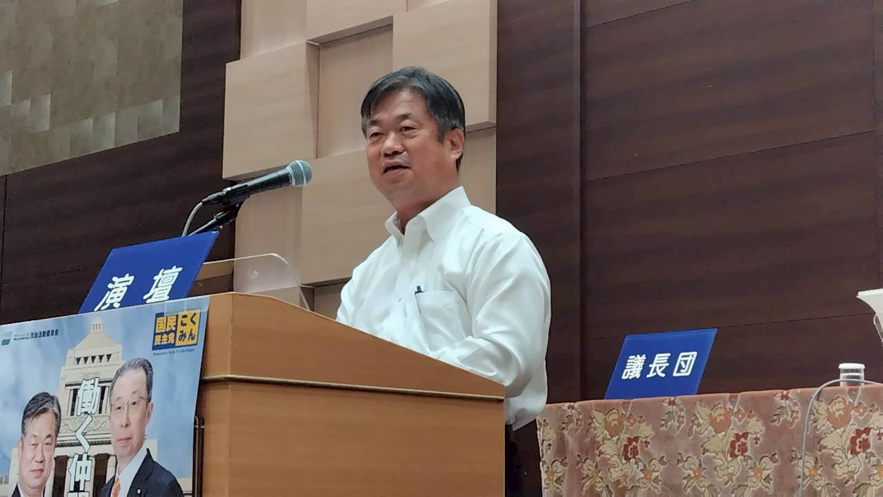 長野県電力総連大会で挨拶