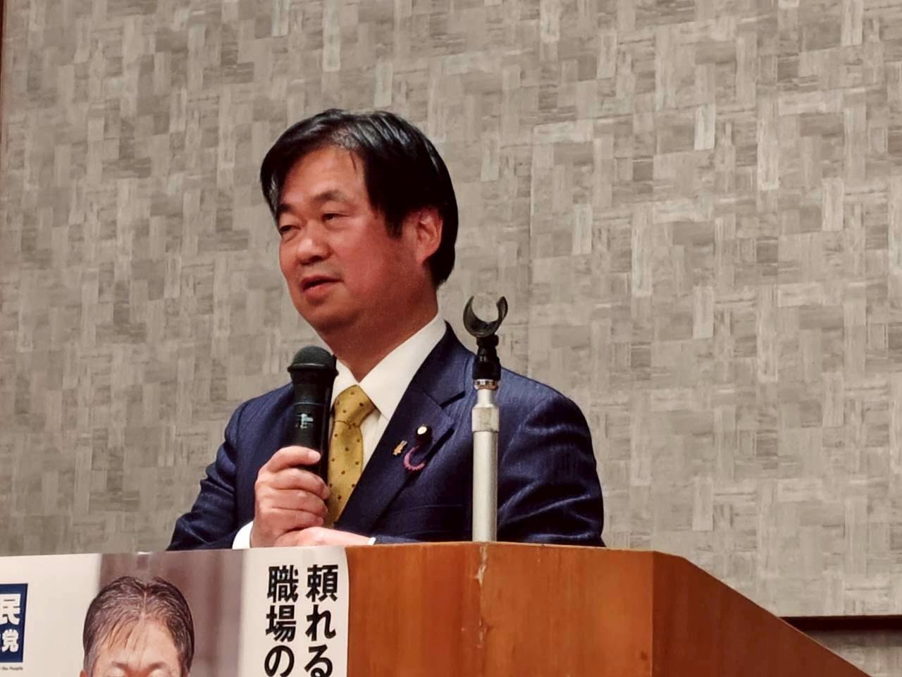 中部電力総連労使懇談会、関電工労組研修会で国政報告